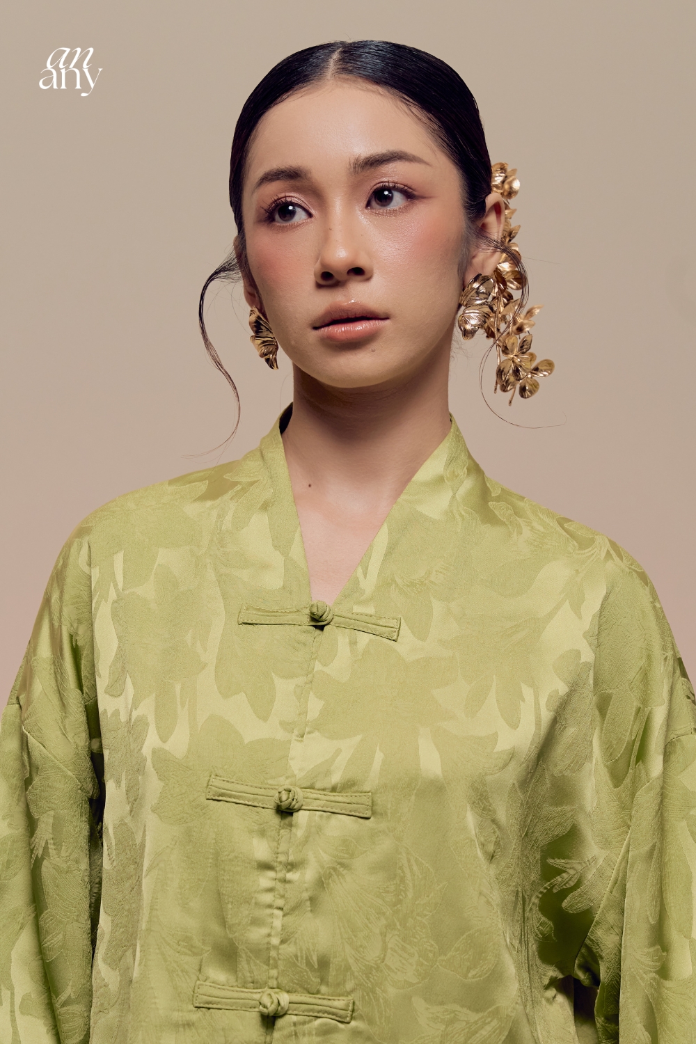 Damai Kurong Belah Panjang Lime Green 