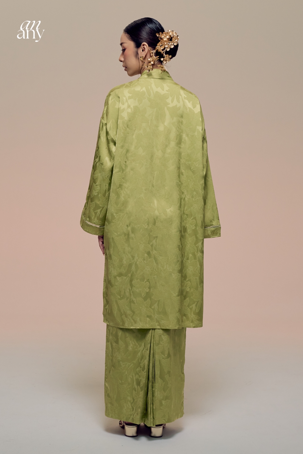 Damai Kurong Belah Panjang Lime Green 
