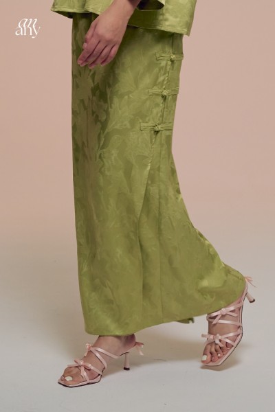 Damai Kurong Belah Panjang Lime Green 
