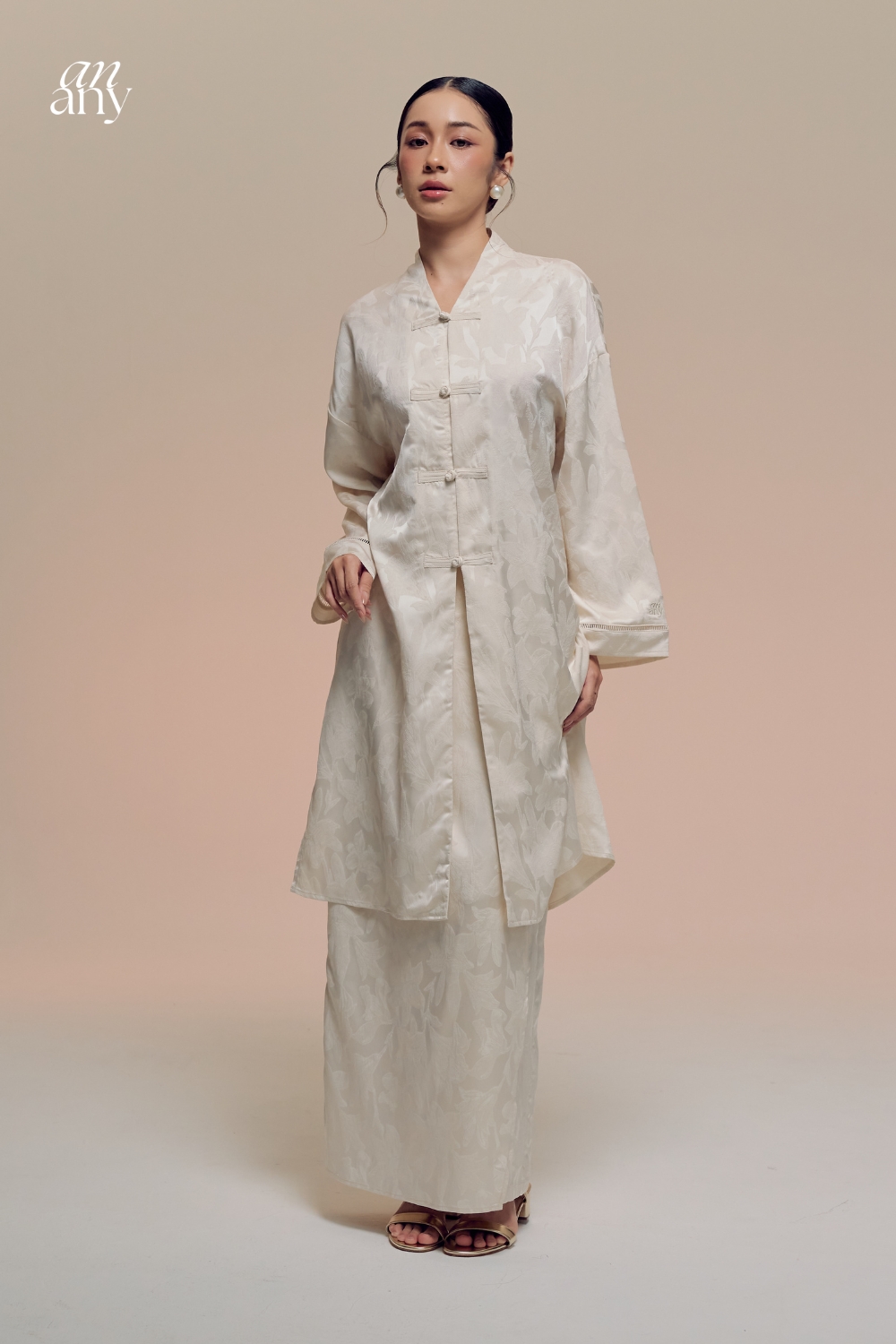 Damai Kurong Belah Panjang Off White 