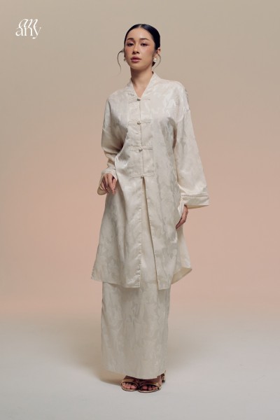 Damai Kurong Belah Panjang Off White 