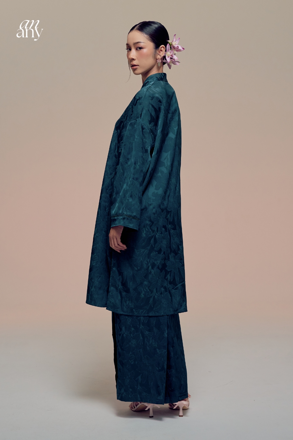 Damai Kurong Belah Panjang Teal green