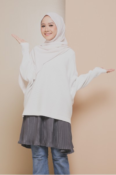 Pleated Mini Skirt Dark Grey