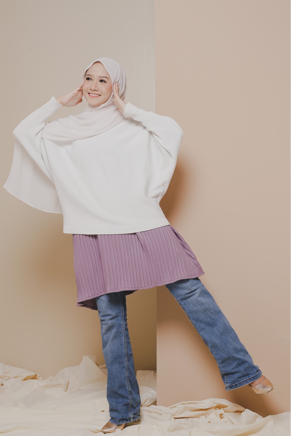Pleated Mini Skirt Dusty Purple - Pleated Mini Skirt | Anany.co