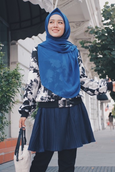 Pleated Mini Skirt Navy