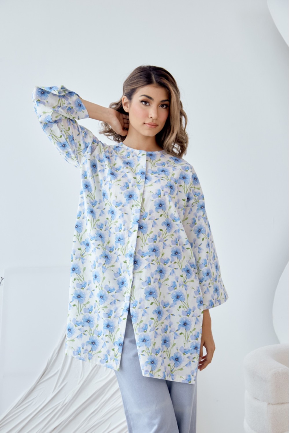 Teja Long Top Alamanda Biru - CASUAL | Anany.co