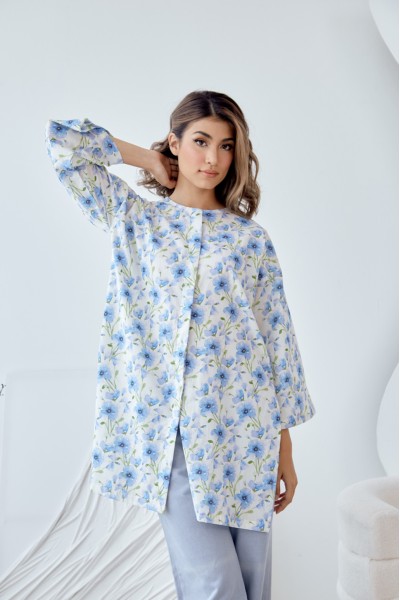 Teja Long Top Alamanda Biru