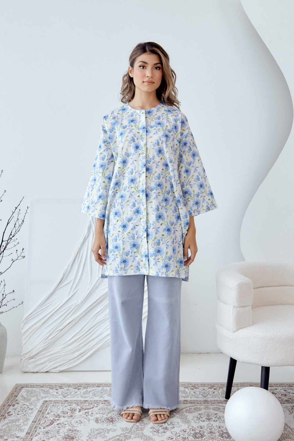 Teja Long Top Alamanda Biru - CASUAL | Anany.co