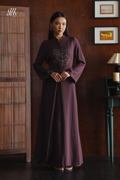 Timur Two Piece Dress Aubergine