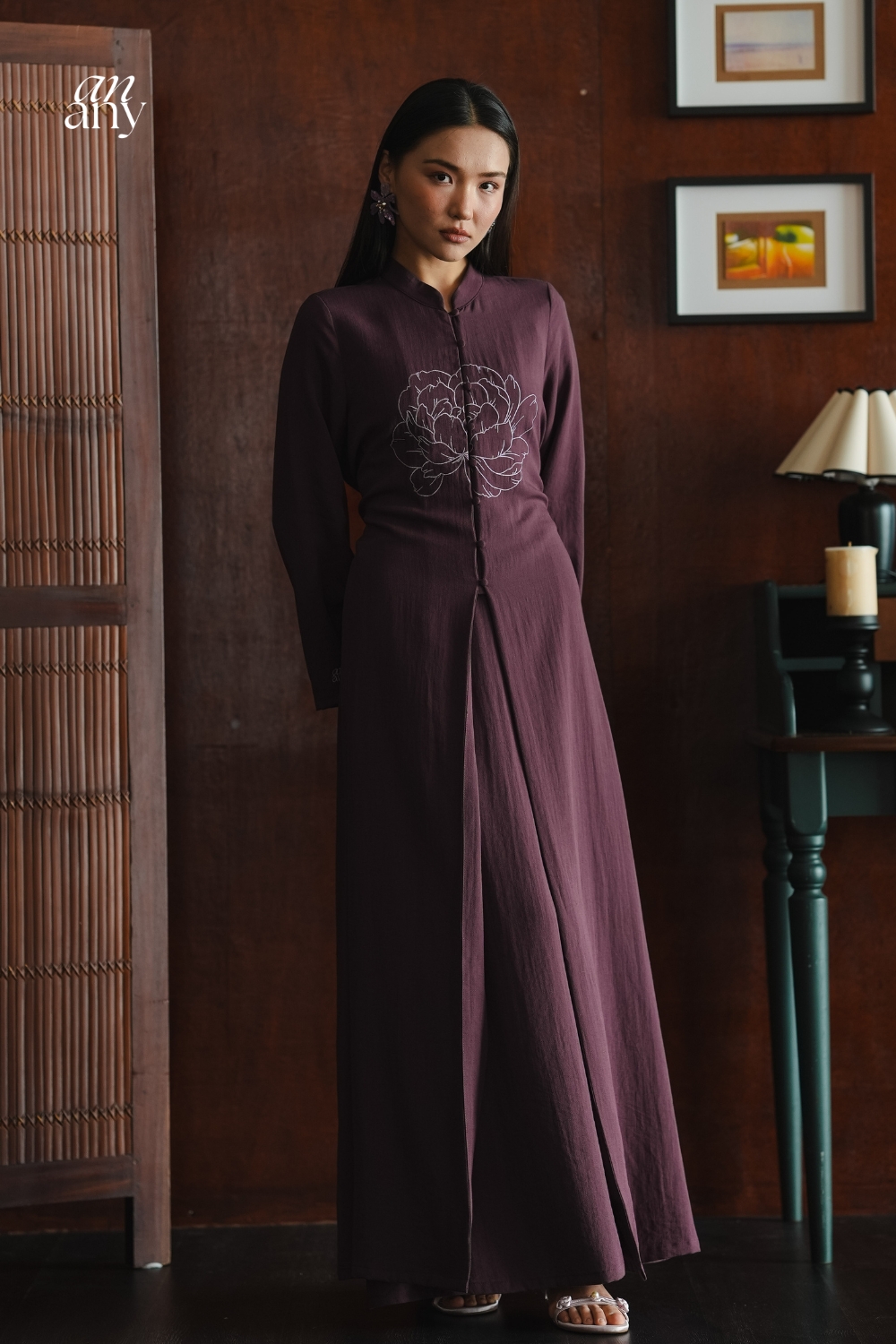 Timur Two Piece Dress Aubergine