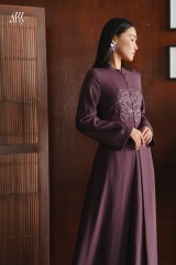 Timur Two Piece Dress Aubergine