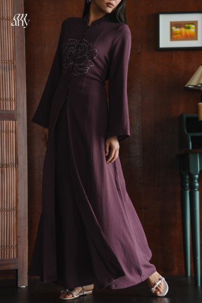 Timur Two Piece Dress Aubergine