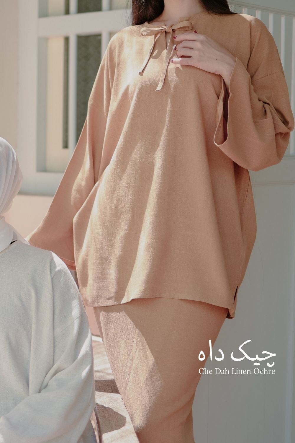 Che Dah Linen Ochre Kurong Ikat Pario - YEAR END SALE | Anany.co