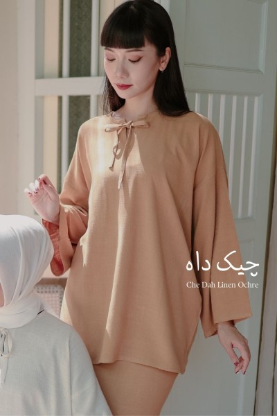Che Dah Linen Ochre Kurong Ikat Pario
