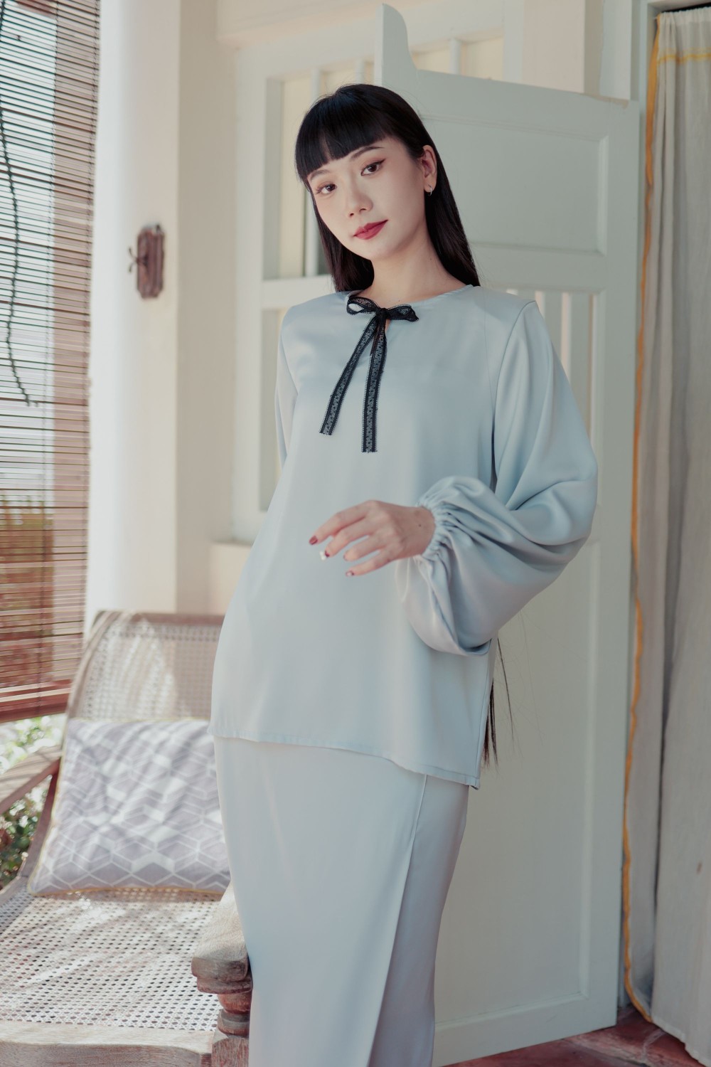 Che Indah Kurong Kedah Powder Blue - YEAR END SALE | Anany.co
