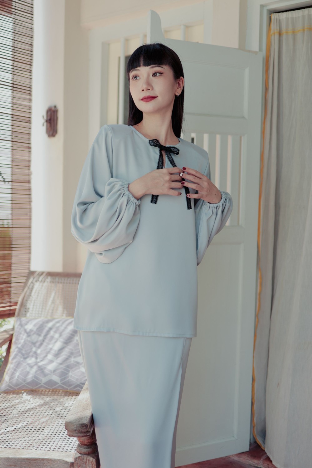 Che Indah Kurong Kedah Powder Blue - YEAR END SALE | Anany.co