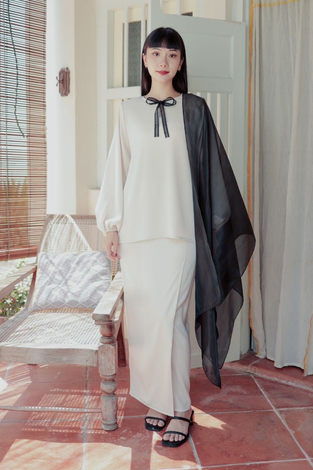 Che Indah Kurong Kedah White Ivory - YEAR END SALE | Anany.co