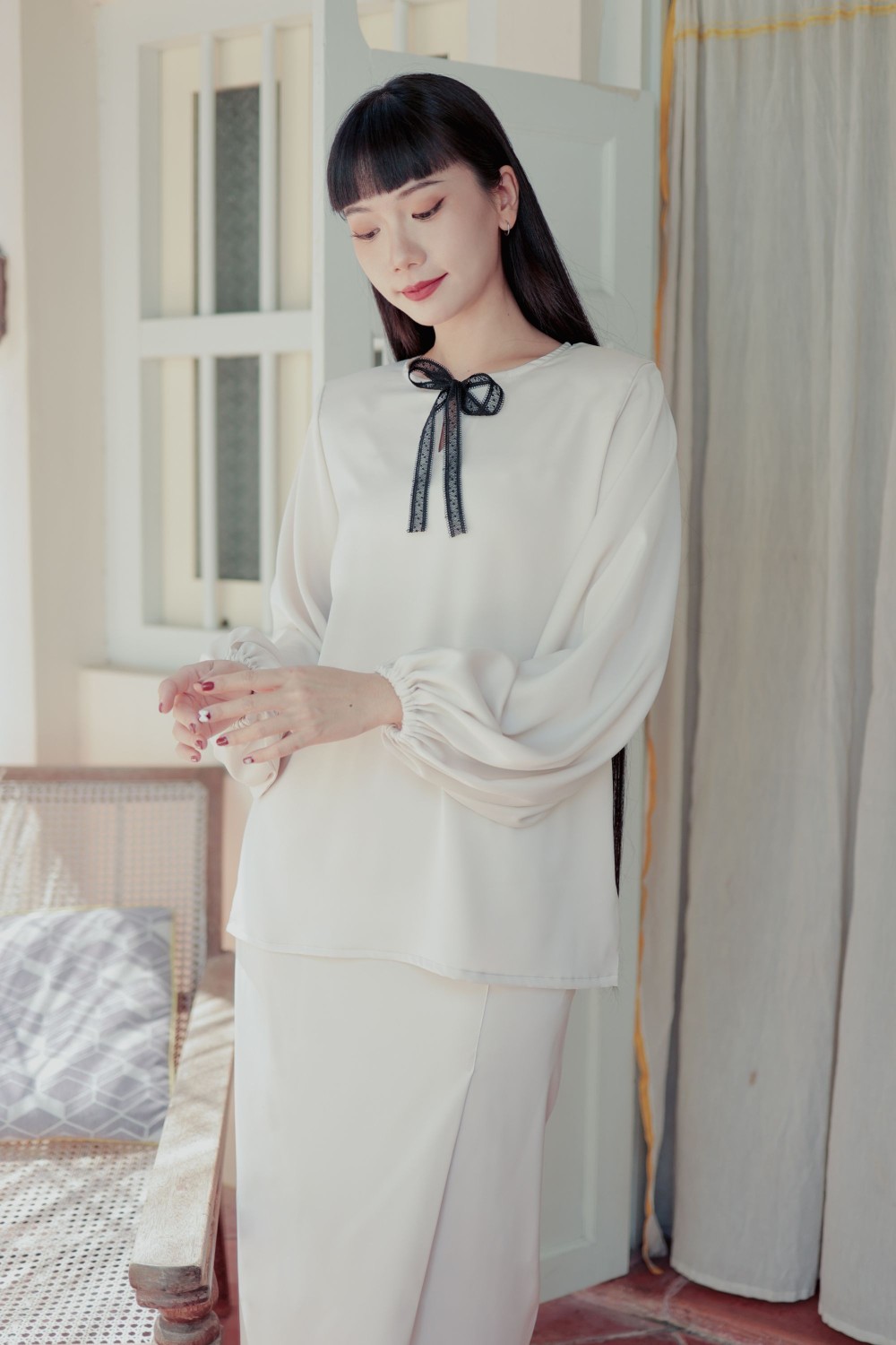 Che Indah Kurong Kedah White Ivory - YEAR END SALE | Anany.co